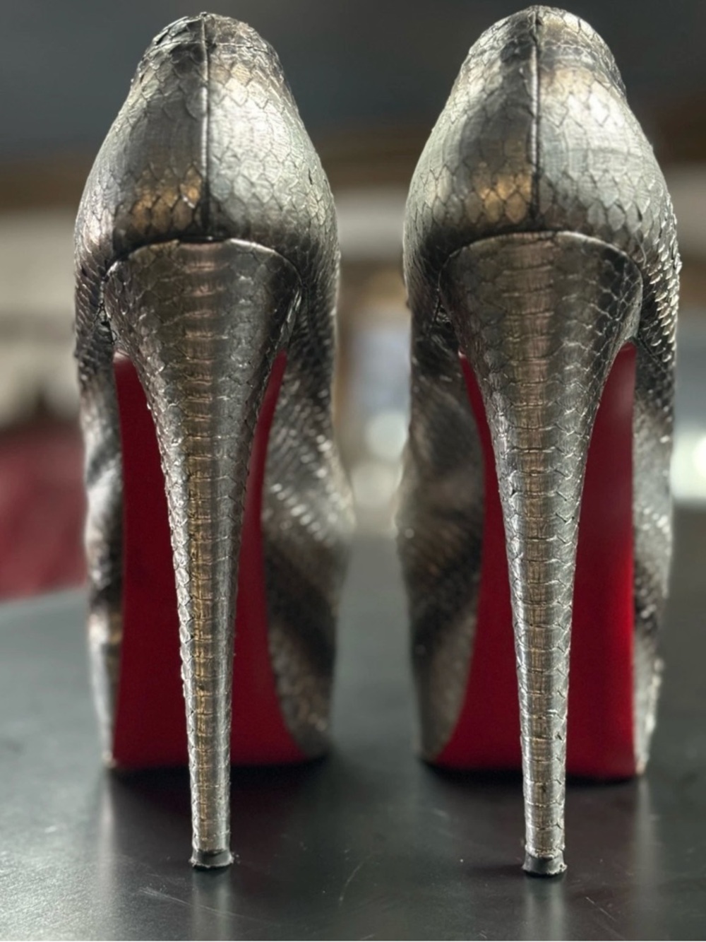Christian Louboutin Python Daffodile Animal Print Platform Pumps Size 39 US 9 - Picture 2 of 7